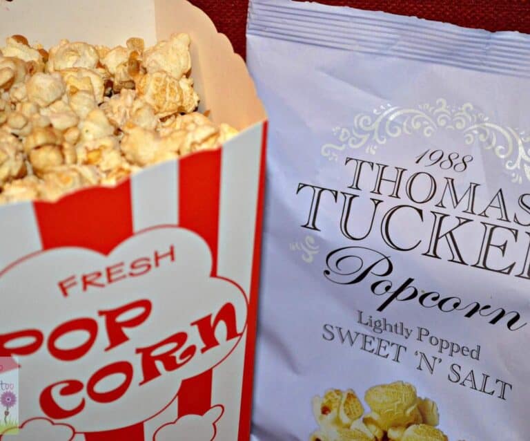 A box of food, with Popcorn and Salt