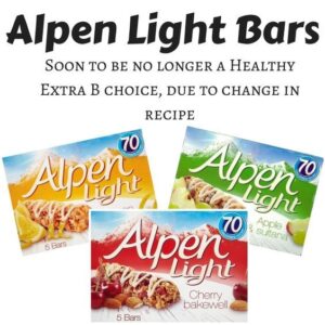 Alpen Light bars no longer a Healthy Extra B choice #SlimmingWorld (ID 6132)