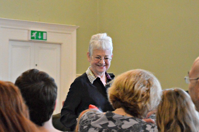 Jacqueline Wilson et al. looking at the camera