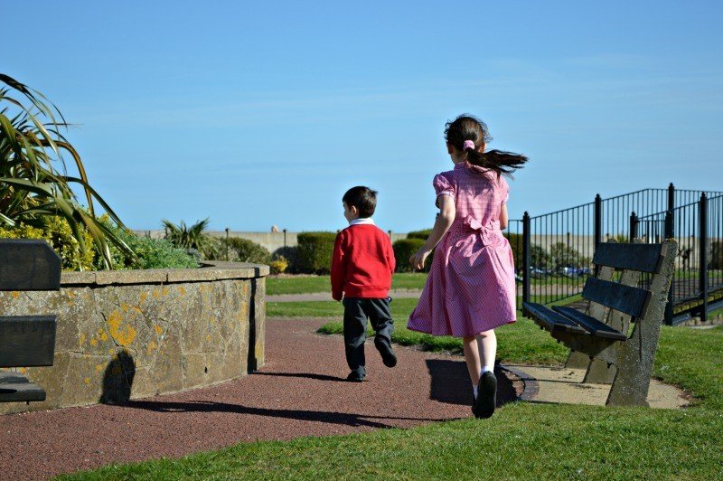 A person standing in a park