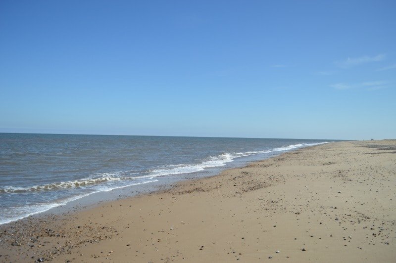 A close up of a sandy beach