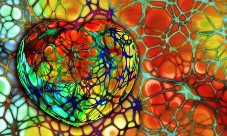 A close up of a colorful background