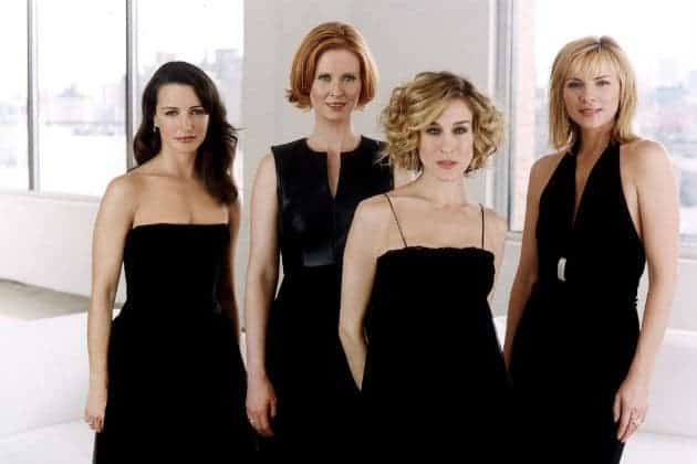 Kristin Davis, Cynthia Nixon, Sarah Jessica Parker, Kim Cattrall posing for the camera