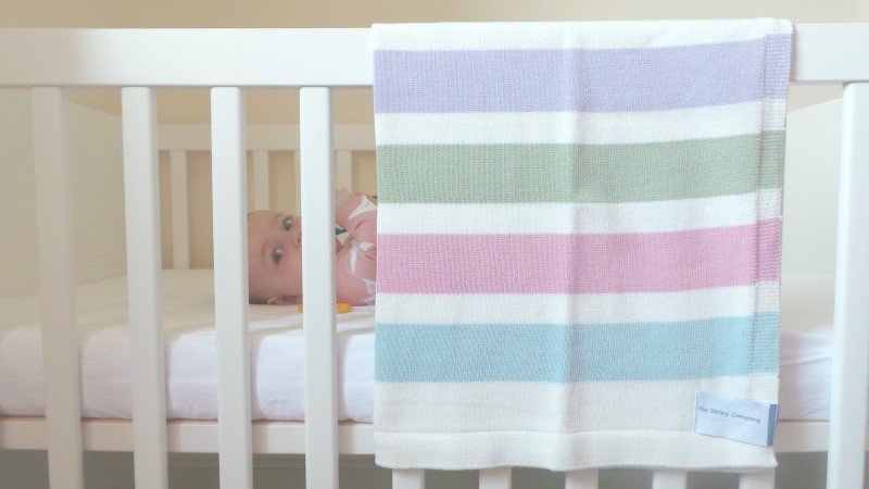 A glass shower door, with Blanket