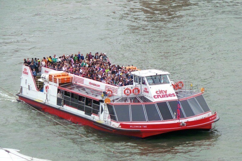 A small boat in a body of water