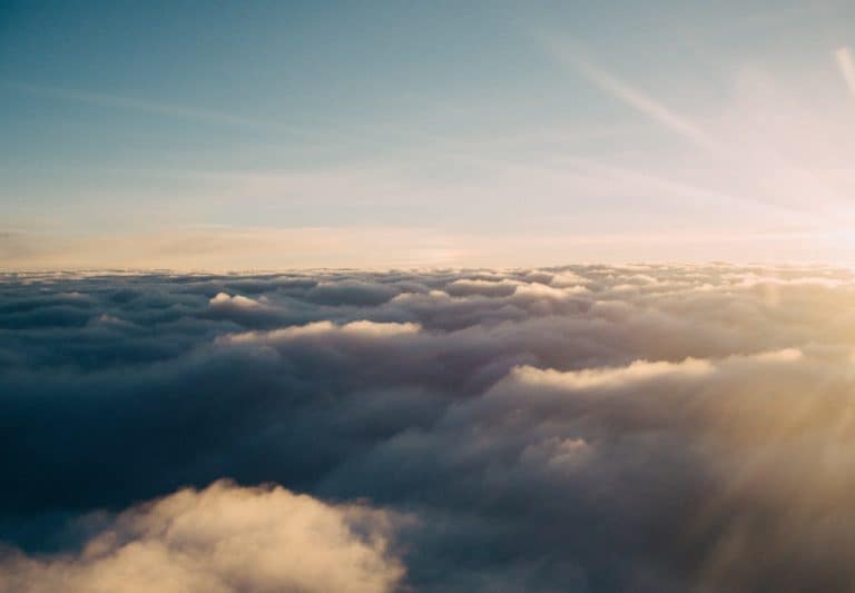 A group of clouds in the sky