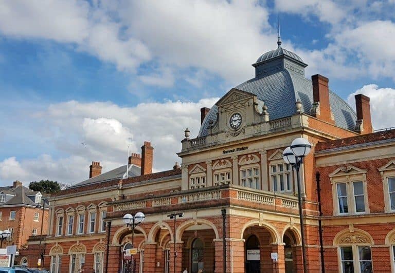 A large brick building