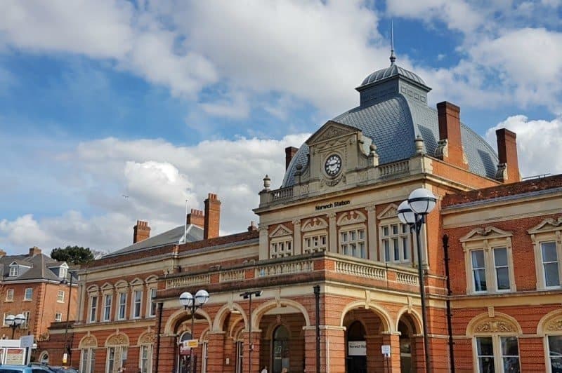 A large brick building