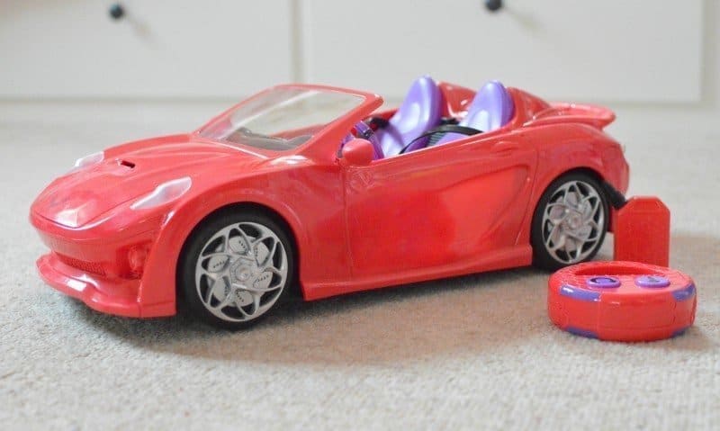 A close up of a toy car