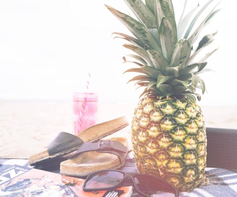 A pineapple sitting on a table