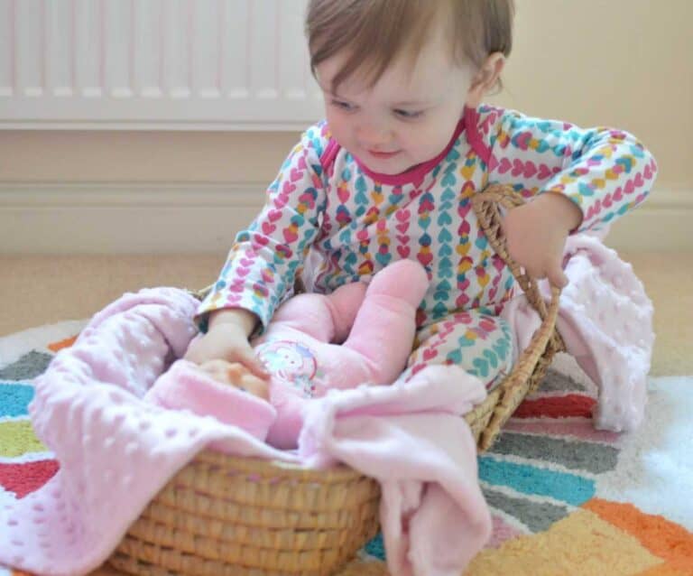 A baby sitting on a table