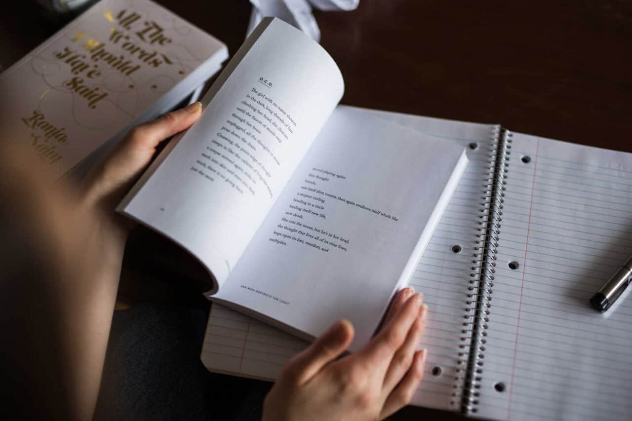 A person holding a book