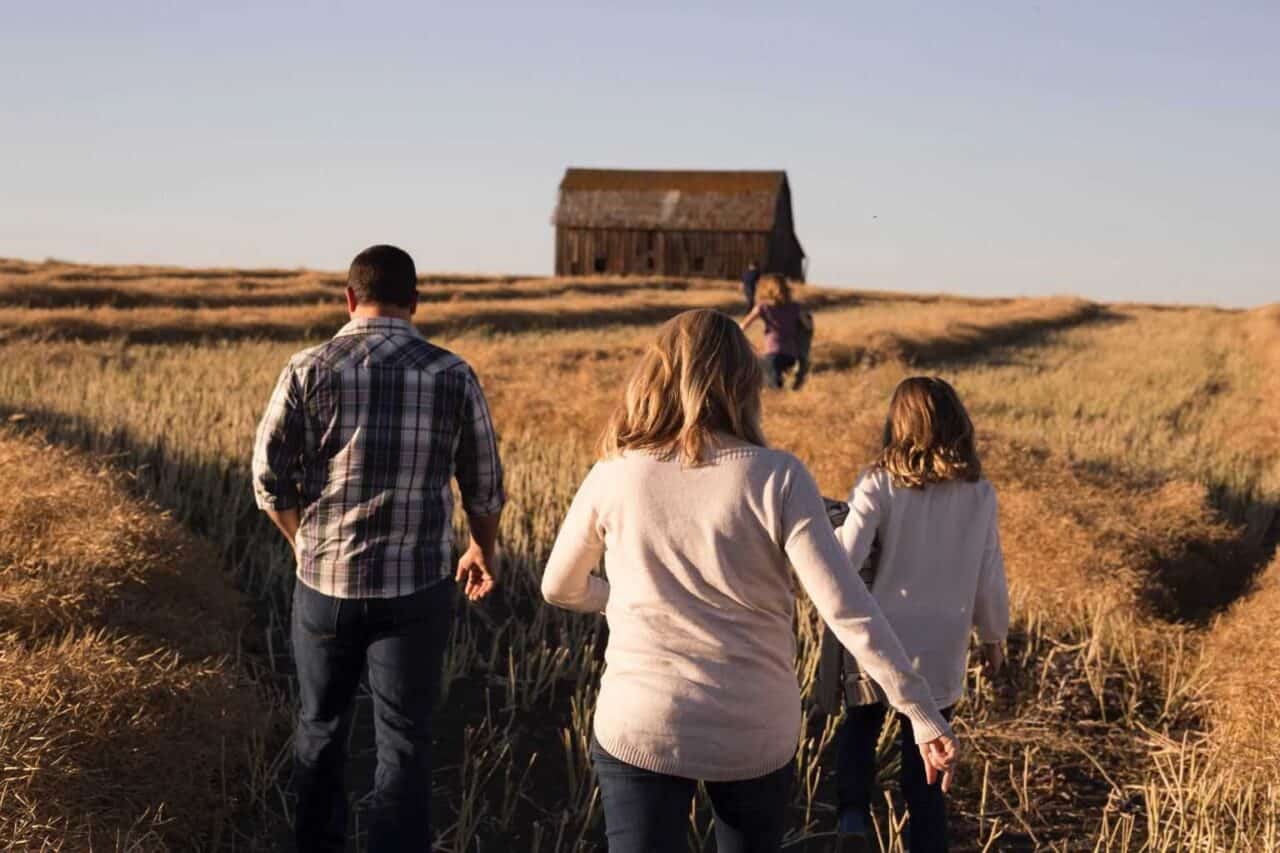 A person standing in a field