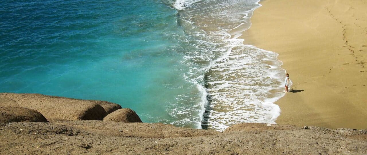 A body of water next to the ocean