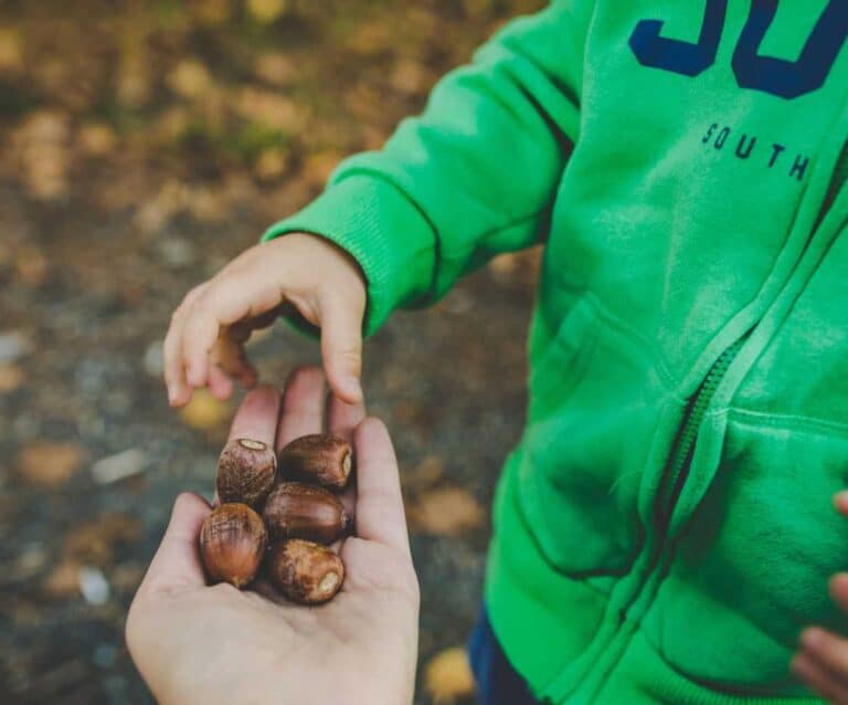 A small child wearing a green shirt