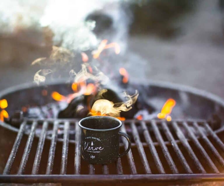 A close up of food on a grill