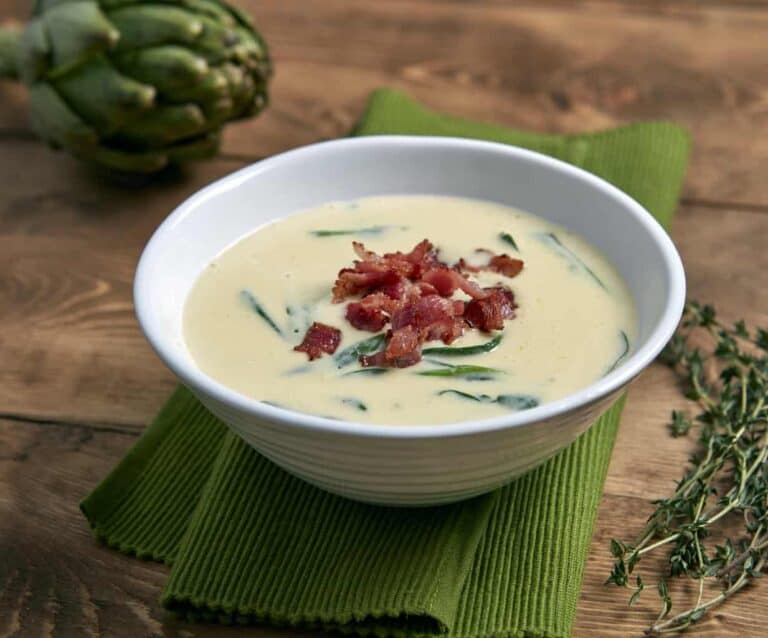 A bowl of food on a plate