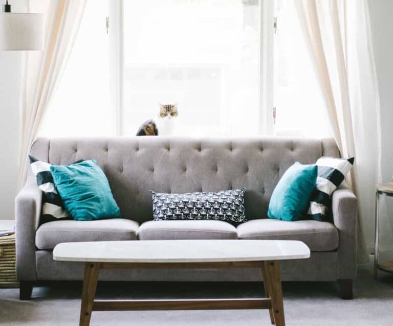 A living room filled with furniture and a window