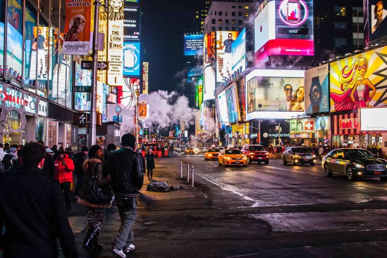 A crowded city street