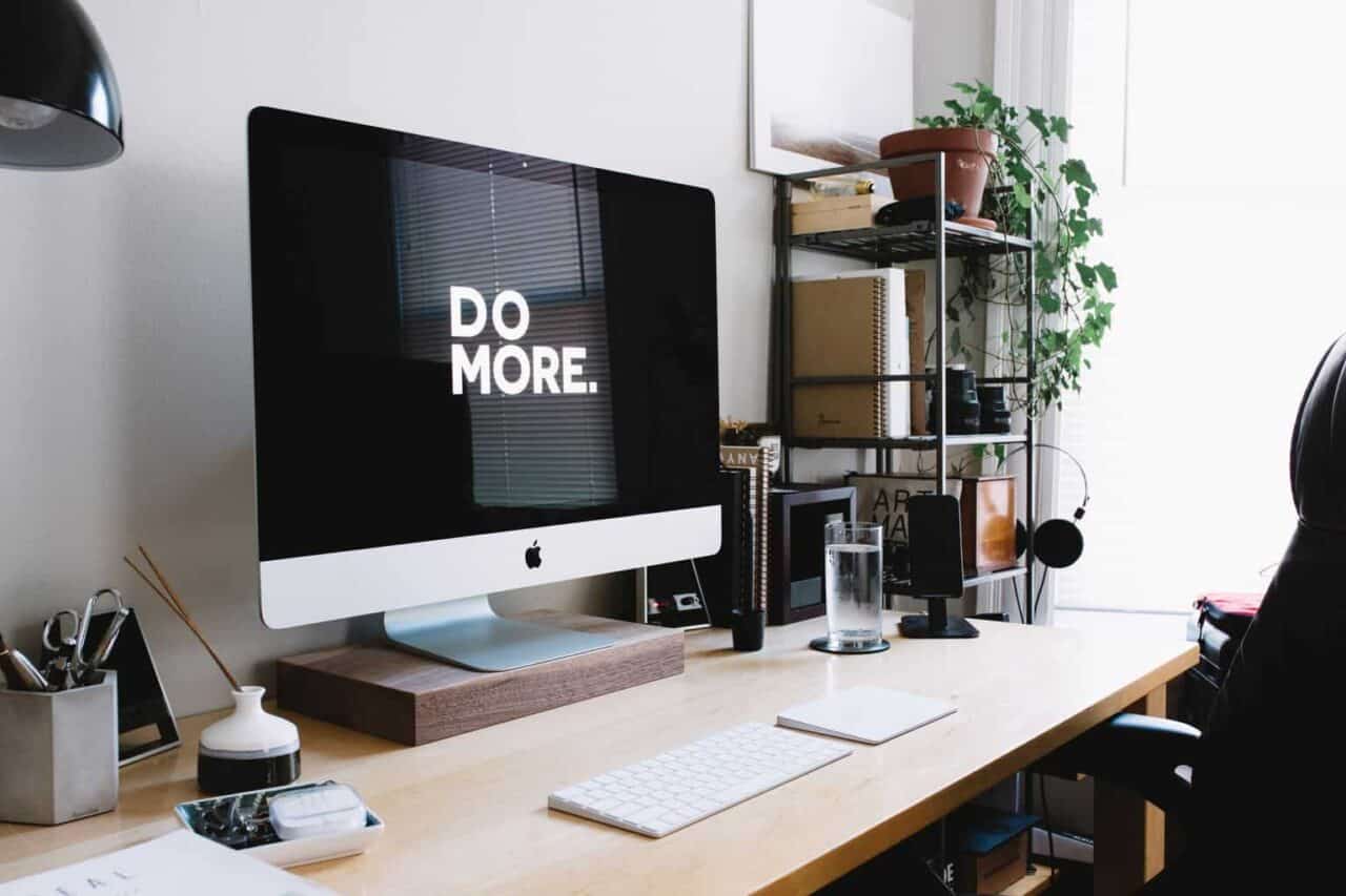 A desktop computer sitting on top of a desk