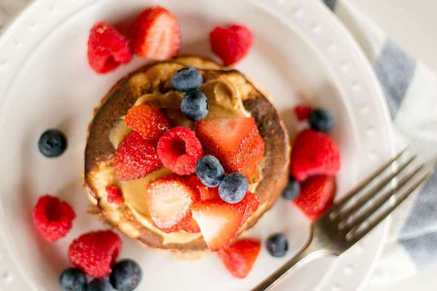 A close up of a slice of cake on a plate, with Pancake and Roo