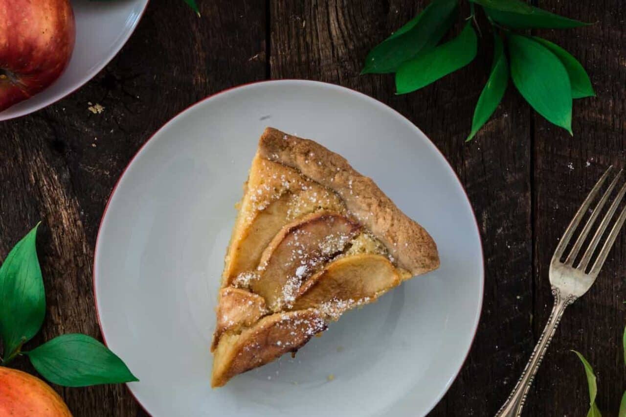 A piece of bread on a plate