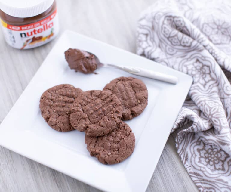 nutella cookies on a white plate