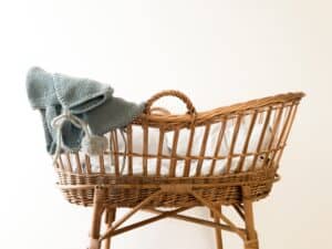 A chair sitting in a basket