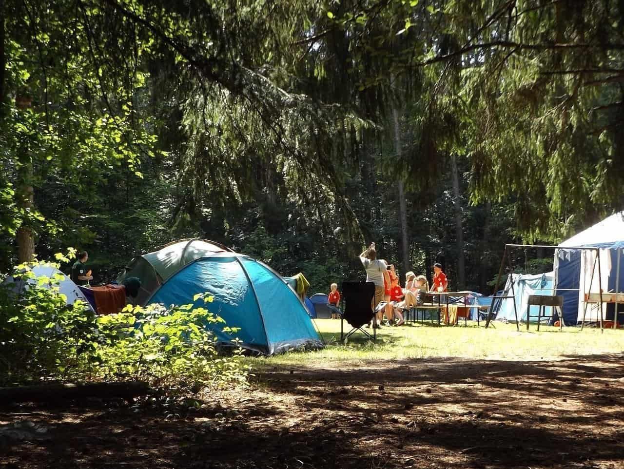 A group of people in a tent