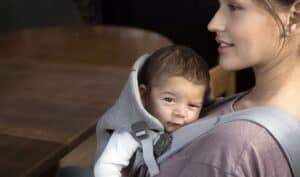 A little girl smiling at the camera