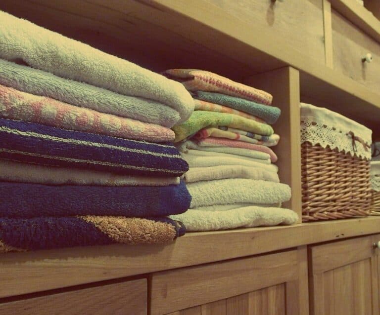 A close up of a towel on a counter