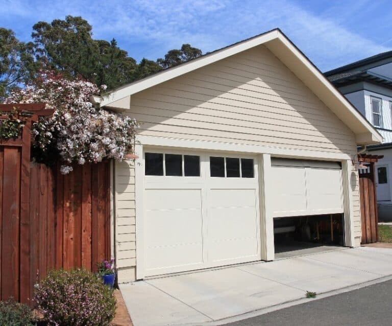 A house that is parked on the side of a building