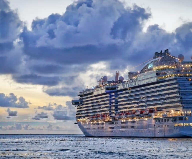 A large ship in a body of water