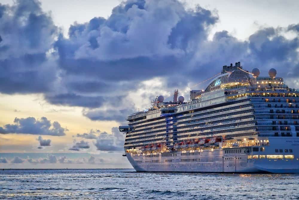 A large ship in a body of water