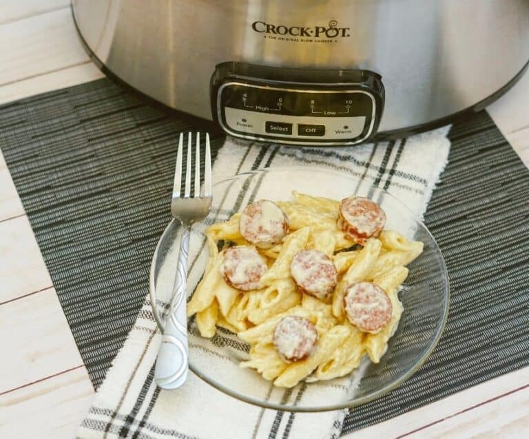 A plate of food on a table