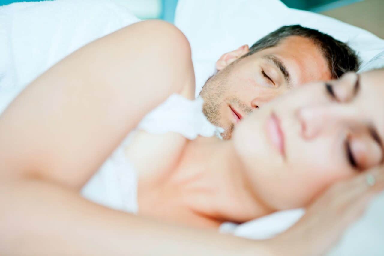 A woman lying on a bed