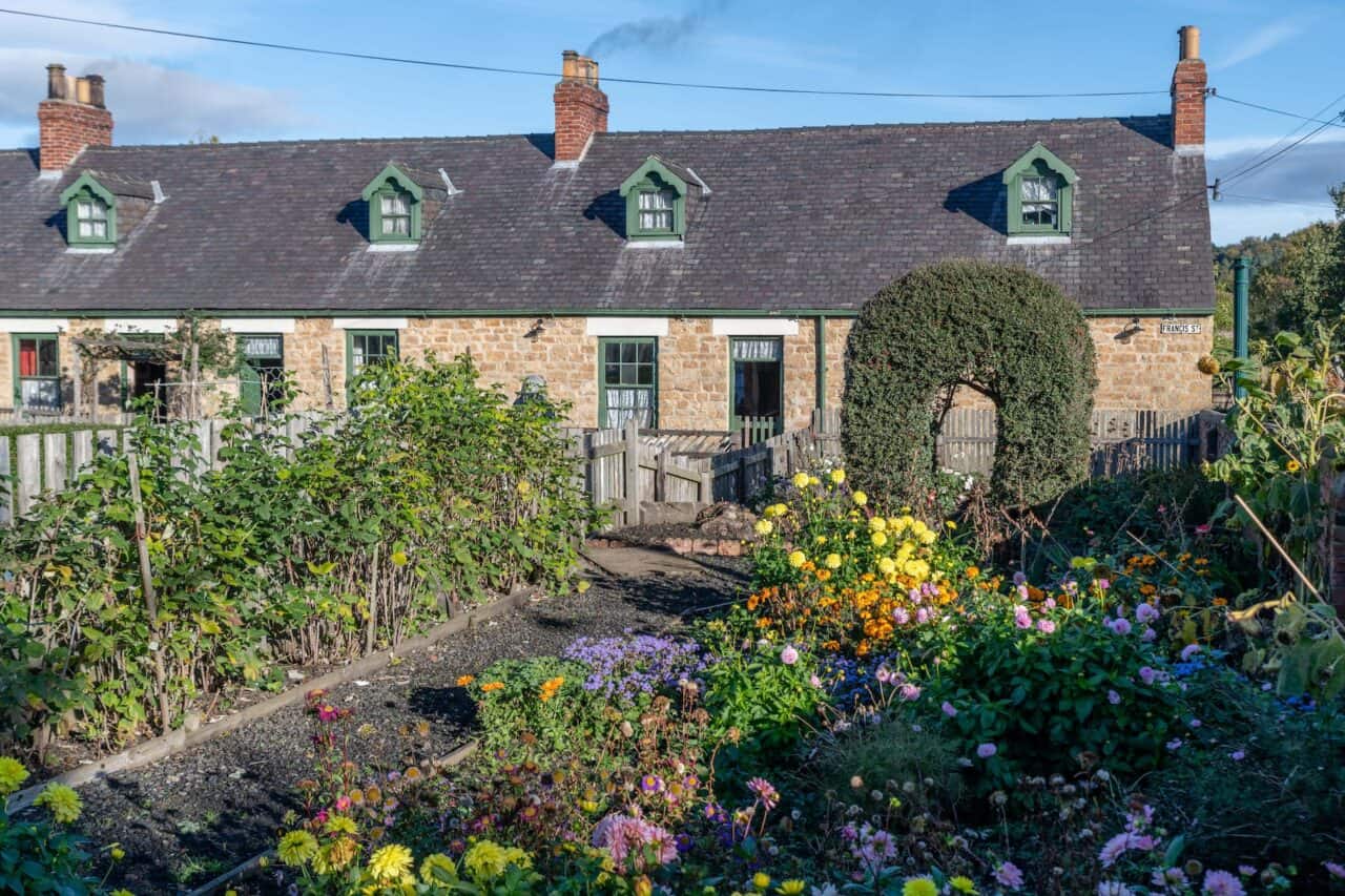 gardens in front of a terraced house