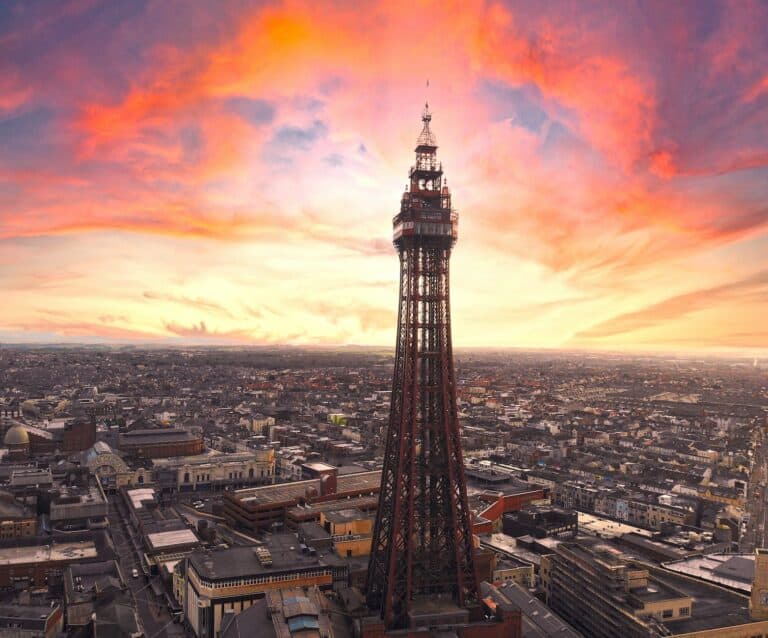 aerial view of a tower